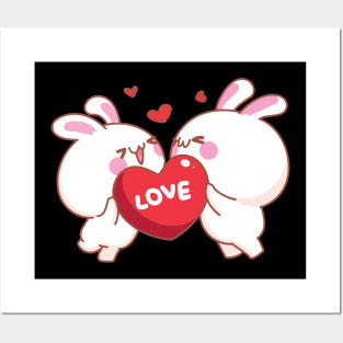 Bunnies In Love Posters and Art